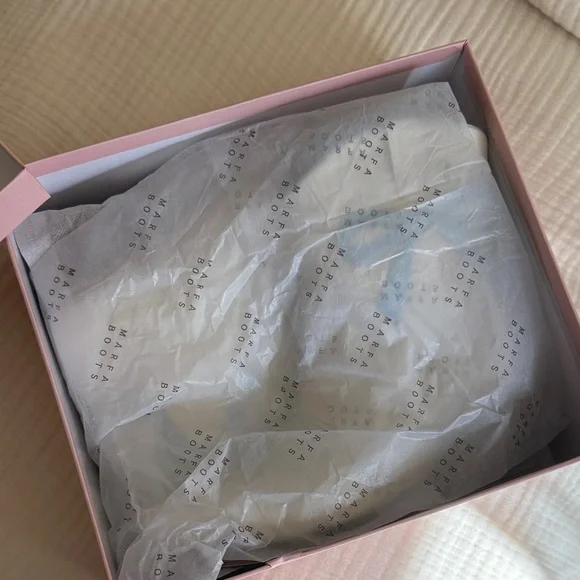 Marfa Cream and Blue Ankle Boots with Bow Detail - Picture 2 of 13